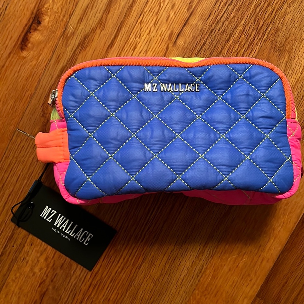 MZ Wallace Sam cosmetic bag in Neon Patchwork NWT!!